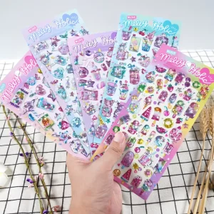 Transparent Cat Eye 3D Epoxy Decor Stickers Candy Planet Rainbow Unicorn Raised Bubble Decals Notebook Water Cup Ornament