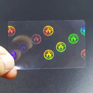Transparent Custom Anti fake Hologram Labels Card Size South Holographic Laser Stickers