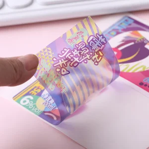 Transparent Label Stickers Logo Printing Clear Vinyl Plastic UV Stickers for Juice Glass Bottle Packaging