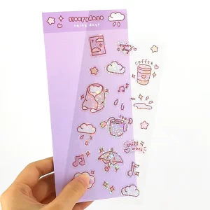 Transparent PVC Stickers Clear Adhesive for Packaging Bottle Jar Cosmetic Gift Box Seal Custom Pattern Waterproof Decoration