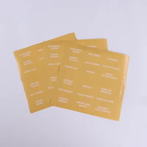 Transparent Vinyl Adhesive Spice Label Stickers Set Strong Adhesive Waterproof Pre Printed Seasoning Tags for Kitchen Jars
