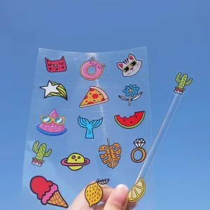 Transparent Vinyl Sticker Waterproof Custom Cartoon Logo Clear Sticker for Laptop