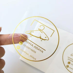 Transparent Waterproof Customizable Logo Adhesive Vinyl Stickers with Free Samples