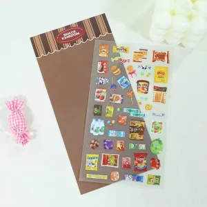 UV Custom Print Waterproof Sand Glitter Frosted PET Sticker Sheet with Backing Card