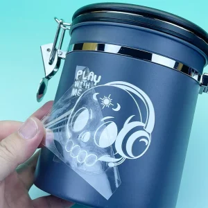 UV DTF Custom Transfer Stickers For Coffee Canister Sealed Container Glass Bottle