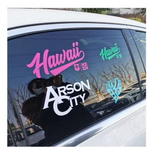 UV Proof Weatherproof Custom Logo Cut Out Letter Transfer Stickers Bumper Windshield Vinyl Car Decals Car Window Stickers