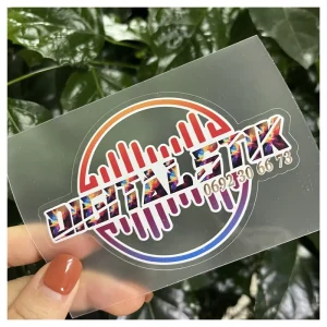 UV Resist Thick PET Plastic Sticker Custom Logo Printed Self Adhesive Clear Vinyl Decorative Die Cut Transparent Window Sticker