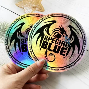 UV Resist Waterproof Shiny Silver Laser Hologram Sticker Custom Logo Die Cut Glitter Holographic Sticker Label