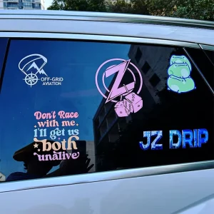 UV Resist Weatherproof Die Cut Logo 3D UV Transfer Stickers Bumper Windshield Outdoor Vinyl Car Window Decal Custom Car Stickers