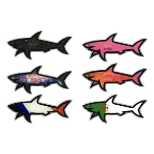 UV Resistant Custom Logo Anime Fish Magnet Sticker Badges Silver Gold Plated Metal Crafts Cartoon Sticker Promotional