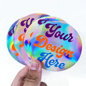 UV Resistant Custom Waterproof Glitter Holographic Vinyl Decorative Cosmetic Gold Label Sticker Printing