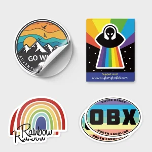 UV Resistant Logo Printing Durable Waterproof Custom Logo Stickers Die Cut PVC Custom Vinyl Stickers