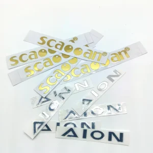 UV Transparent Transfer Electroforming Metal Nickel 3D Sticker With High Quality Plating Metallic Transfer Nickel Label