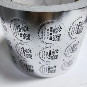 Ultra-Destructible Glossy Silver Sticker Suit New Paper Warranty Stickers for Mobile Phones Glass Wine Bottles and Others