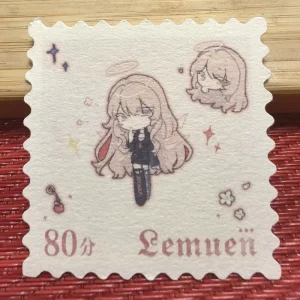 Vigreat Anime Stamp Style Stickers Cute Vintage Postage Die Cut Decals Matte Paper Adhesive Stickers for Journal Scrapbook