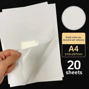 Vinyl A4 Waterproof White Sticker Paper 110gsm Self Adhesive Inkjet Paper Hologram Removable Inkjet Vinyl Sticker