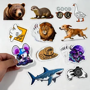 Vinyl Die Cut Sticker Custom Stickers Custom Adhesive Label Logo Design UV Proof Printing Waterproof Cartoon PVC