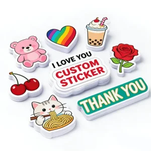Vinyl Waterproof Sticker Premium Quantity Customized Die Cut Logo Printing Decal Sticker for Laptop Top Brand PT
