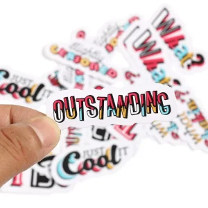 Vograce 50 100Pcs Waterproof Vinyl Stickers PVC Die Cut DIY Laptop Scrapbooking Office Graffiti Decals Outdoor Vinyl Sticker