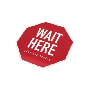 Wait Here Custom Shape Antiskid Floor Sticker Custom Size PVC Antislip Weather Resistant Durable Logo Digital Printed Ground