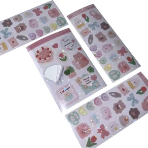 Water Resistant Easy to Peel and Apply Vinyl Shiny PVC Cartoons Anime Custom Stars Holo Effect Kiss Cut Sticker Sheets Printing