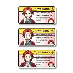 Waterproof 15*7 CM PET Cartoon Decals 3D Lenticular Anime Motion Sparkle Warning UV Printed Car Stickers for Promotion Gift