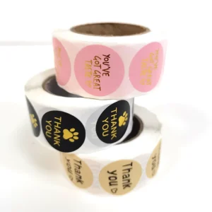 Waterproof Adhesive Paper Circular Sealing Stickers Flower Patterns Baking Labels Customizable Gifts