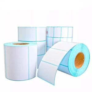 Waterproof Adhesive Sticker Printer Rolls 38x28mm Barcode Labels and 40x60mm Barcode Label Packaging Labels
