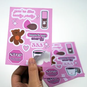 Waterproof Adhesive Stickers with logo Printing Paper Kiss Cut Labels Stickers Sheets Custom for Kids