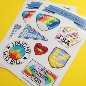 Mixed Style Designs Customized Printed Waterproof Vinyl Self Adhesive A4 A5 Size Sticker Sheet Paper Kiss Cut Sticker Sheet