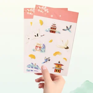 Waterproof Beautiful PVC Stickers Gold Decorative Sticker Sheet for DIY Scrapbooking
