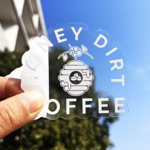 Waterproof Brand Logo Transparent Vinyl Sticker Custom Round Vinyl Clear Stickers Roll for Cups