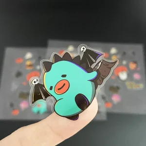 Waterproof Clear Vinyl Packaging Label Custom Cute Cartoon Circle Clear BOPP PVC Transparent Sticker