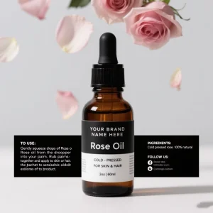 Waterproof Cosmetic Perfume Adhesive Sticker Roll Label Custom Printing Gold Foil Emossed Texture Paper for Bottle Label
