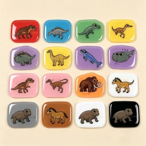Waterproof Custom BSCI Epoxy Logo Sticker Sheets Cartoon Design Decorative Self Adhesive Kiss Cut A6 3D Domed Sticker Sheets