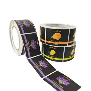 Waterproof Custom Logo Packaging Cosmetics Bottle Vinyl Pet Gold Foil Labels Roll Biodegradable Shampoo Stickers Printing