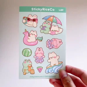 Waterproof Custom Logo Sticker Sheets Cartoon Design Decorative Self Adhesive Kiss Cut Vinyl Sticker Sheets Custom