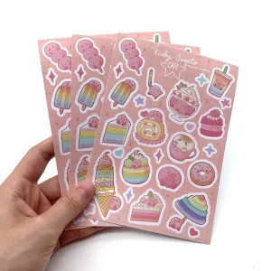 Waterproof Custom Printing Vinyl Kiss Cut Cute Paper Sticker Sheet for Planner Stationery