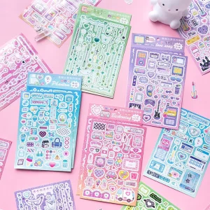 Waterproof Custom Printing Vinyl Kiss Cut Cute Paper Sticker Sheet for Planner Stationery