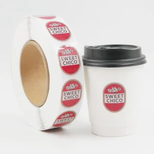 Waterproof Customize Stickers Kiss Cut Roll Labels Company Logo Printing Oval Shape Label Sticker for Coffee Juice Cup in Rolls