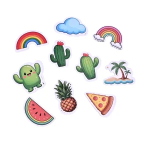 Waterproof Customized Logo Printing Cute Cartoon Die Cut Vinyl Rainbow Pattern Sticker Removable Labels Adhesive PVC Stickers