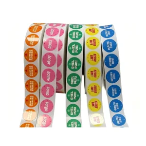 Waterproof Durable Barcode Candy Food Packaging Labels Custom Self Adhesive PVC Vinyl Round Sticker Roll Logo Sticker