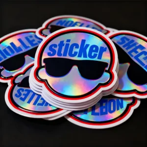 Waterproof Durable Eco Friendly Recyclable 3D Decorative Adhesive Stickers Custom Printed PVC Vinyl Holographic Die Cut Logo