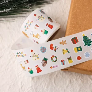 Waterproof Eco Friendly Cartoon Christmas Die Cut Art Paper Stickers