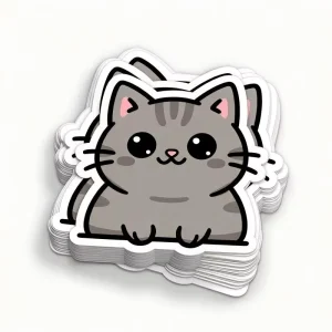 Waterproof Eco Friendly Durable Vinyl Adhesive Die Cutting Customizable Cute Cat Stickers DIY Decoration Magazines