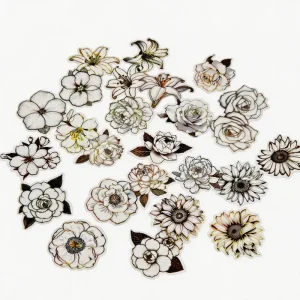 Waterproof Eco Friendly PET Cartoon Flower Sticker Rolls Sheets for Custom UV Printing DIY Decoration