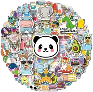 Waterproof Eco Friendly Vinyl Stickers UV Printing Custom Logo UV Resistant Removable Auto Body Graphics Cute Panda Design