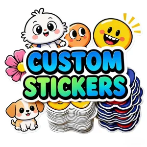 Waterproof Glossy UV Custom Cartoon Stickers Custom Logo Custom Size Shape Die Cut Synthetic Paper Promotional Gifts Retail