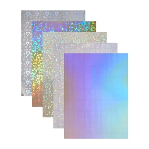 Waterproof Holographic Sticker Sheet Clear Vinyl Lamination Sticker Film Adhesive Transparent Overlay Laminate Sticker Label