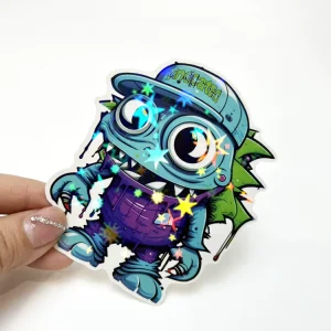 Waterproof Individual Outdoor Vinyl Reusable Foil Sparkle Custom Star Holo Effect Stickers